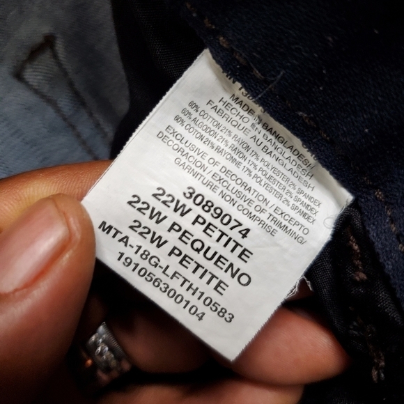 Lee Regular Fit Straight Leg Mid Rise Jeans Size 22W Petite Blue - Picture 11 of 14